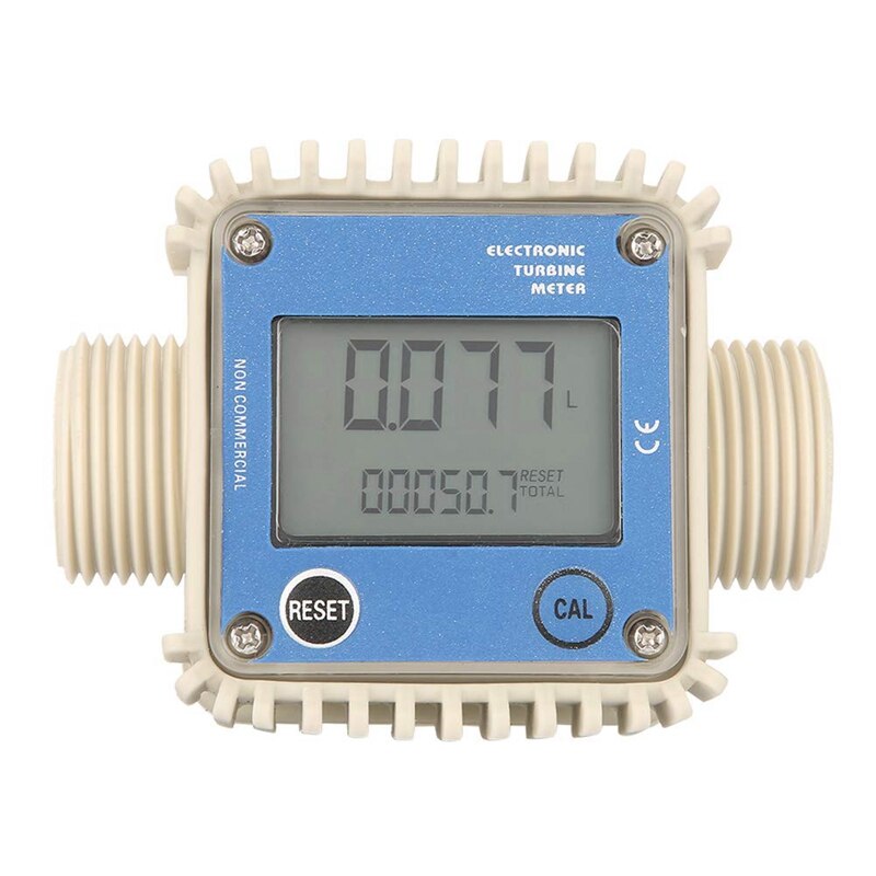 K24 LCD Turbine Digital Fuel Water Hose Flow Meter Widely Used for Chemicals Water Blue: Default Title