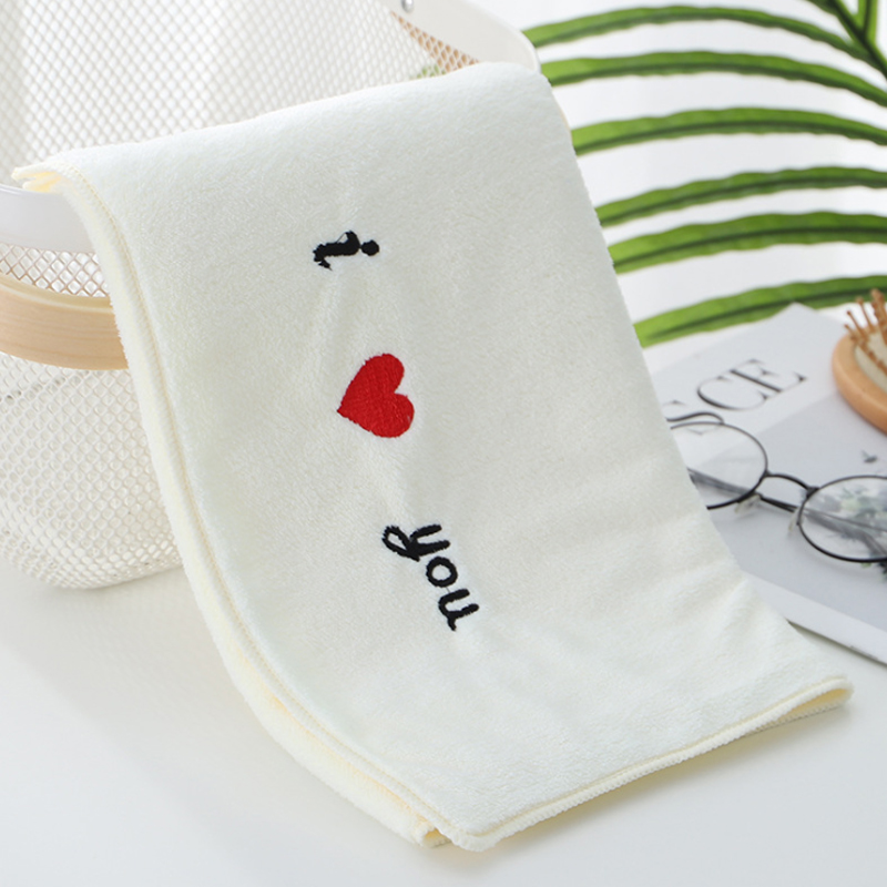 Hohe Dichte Korallen Vlies Handtuch Handtuch einstellen Wasser Absorption Korallen Können Geschnitten Werden Rand Schloss Rand Verpackung Mikrofaser Handtuch 70x32cm: Liebe-Sie-Weiß