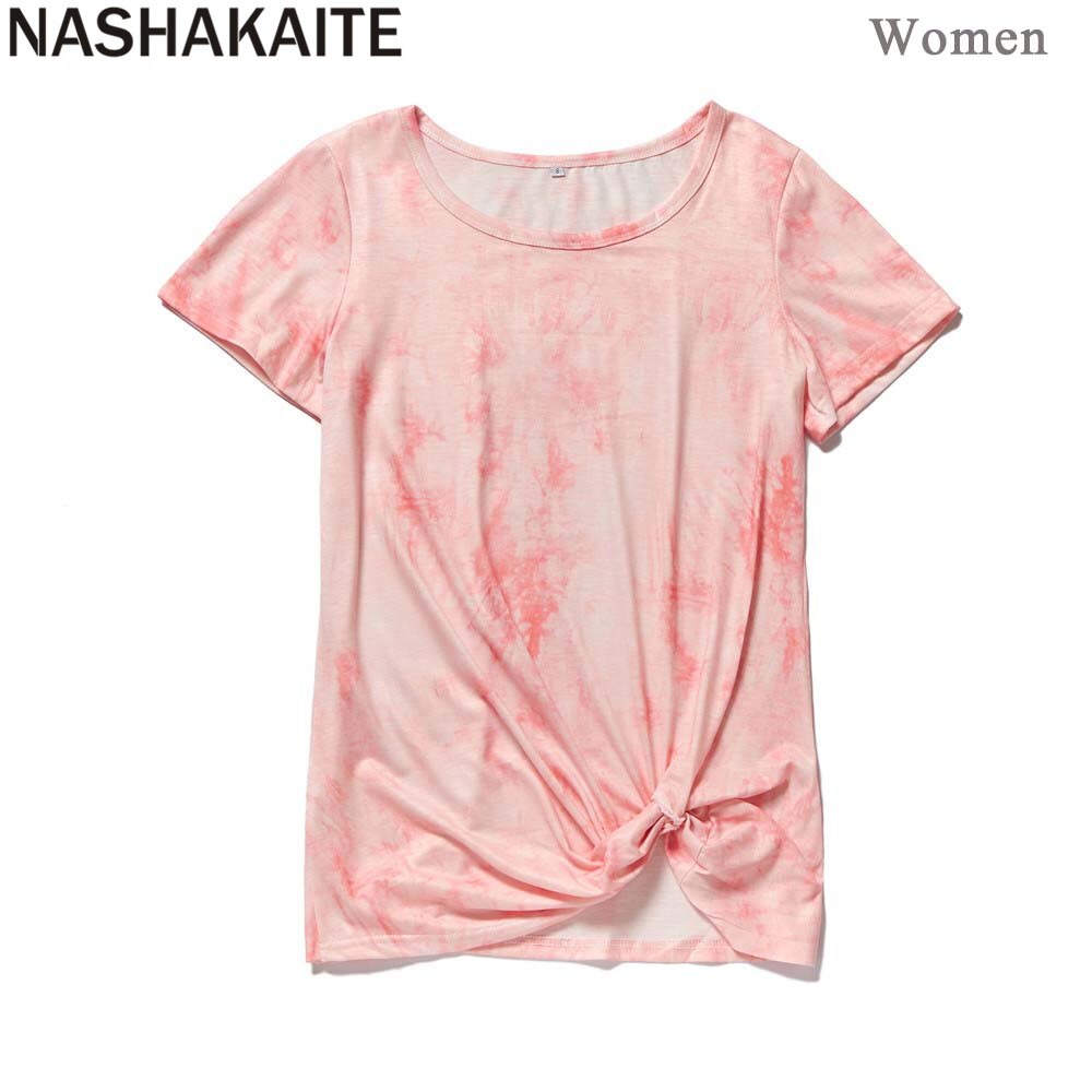 Nashakaite familie matchende tøj pink tie-dye matchende top far søn baby mor datter t-shirt mor og mig tøj
