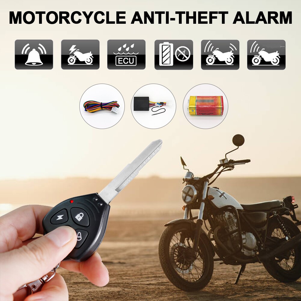 Motorcycle Burglar Alarm Remote Activated Motor Bike Alarm with Remote Control & Buttons Scooter Anti Theft Lock with Speakers