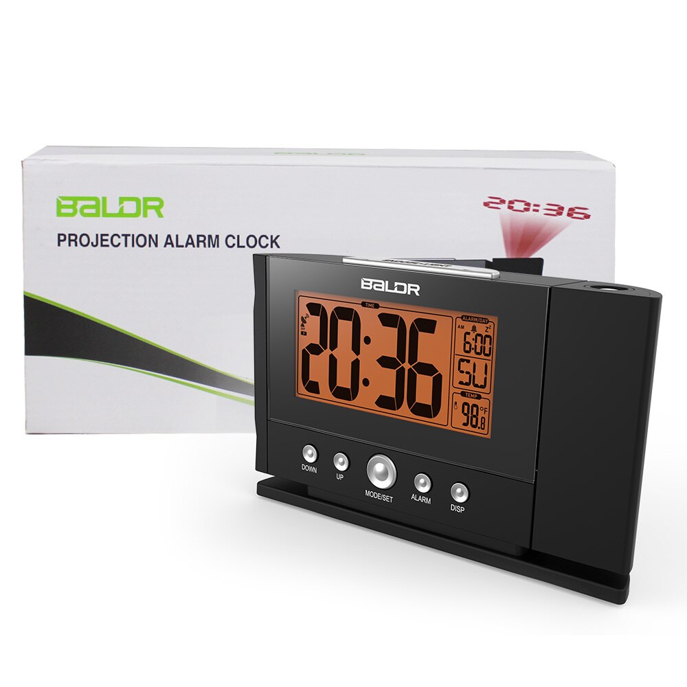 Baldr Digital Projection Alarm Clock Constant Backlight Snooze Ceiling Wall Time Projector Thermometer Clock US/AU Power Adaptor