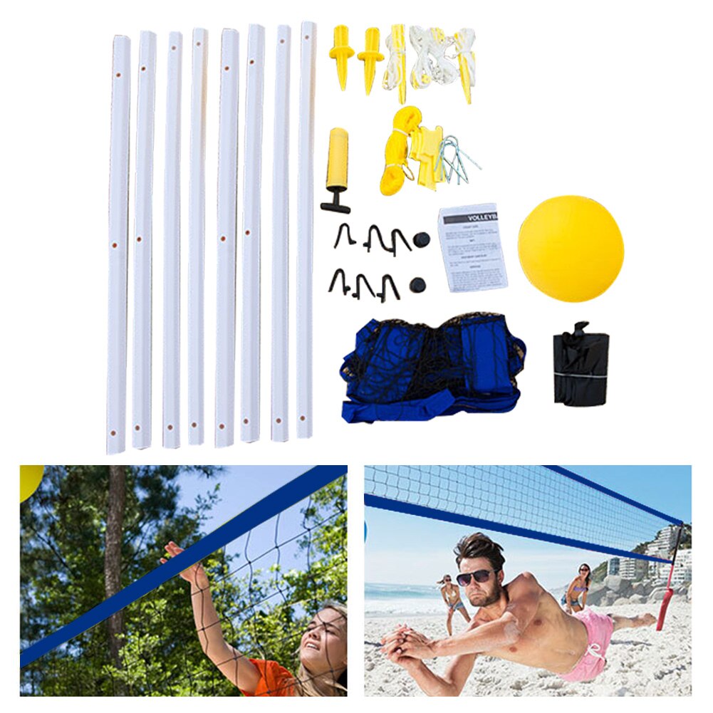 Hauteur réglable été plage extrait pliable Quickstart entraînement Outdooor sport maille volley-ball ensemble de filets