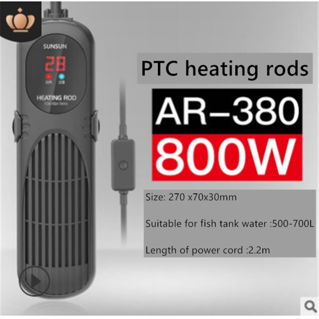 Double Display Automatic Thermostat Bottom Filter Heating Rod PTC Explosion-proof Heater