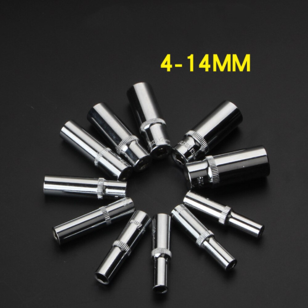 1/4 Hex Ratchets Extension Sleeve Bar Socket Adapter Drive Socket Wrench Spanner Converter Tool 4-14MM Universal Joint