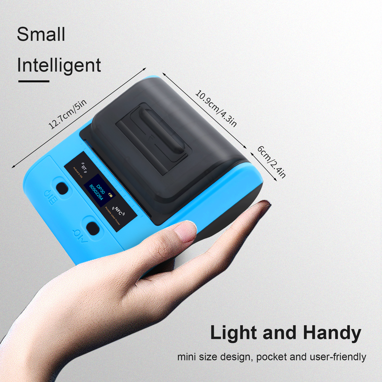 3 Inch Portable Wireless Thermal Printer USB BT NFC DP30 All in One Printer for Price Label Support ESC/POS Command for Retail