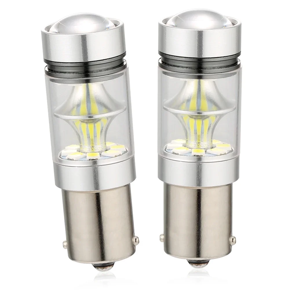 2Pcs 1156 BA15S P21W Led Auto Staart Lamp Remlichten Reverse Lamp Dagrijverlichting Signaal Light Auto Achteruitrijcamera turn 100W: Default Title