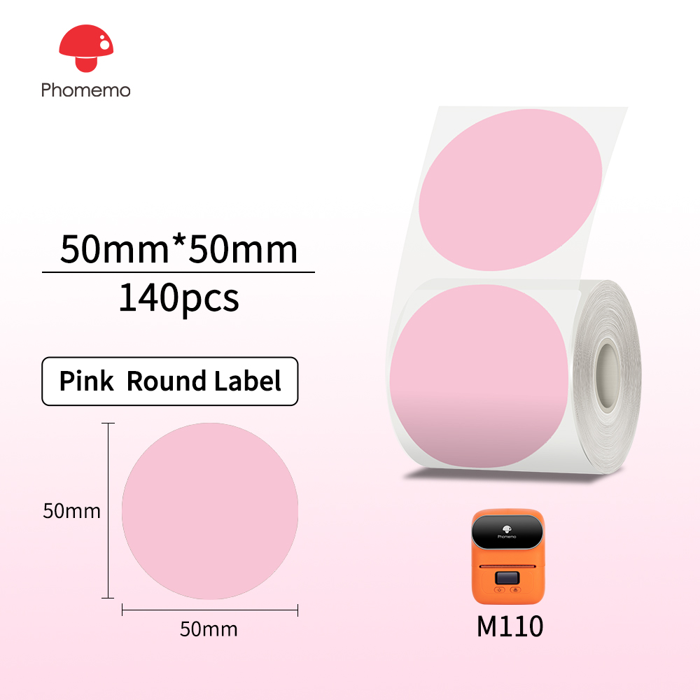 Phomemo M110 Etichette Termiche Carta Adesiva Carta Rotonda Trasparente 1.57 "x 1.57" Etichette Termiche Adesive Carta Stampante per M200 M221: Rosso scuro