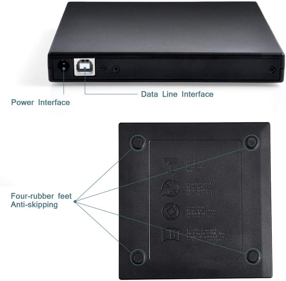 USB 2.0 External USB CD/DVD-RW Writer Burner External Hard Drive For Laptop PC Mac Macbook Pro CD RW DVD ROM Intelligent Burning