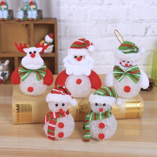 Christmas LED Snowman Light Home Ornaments Xmas Tree Hanging Decoration