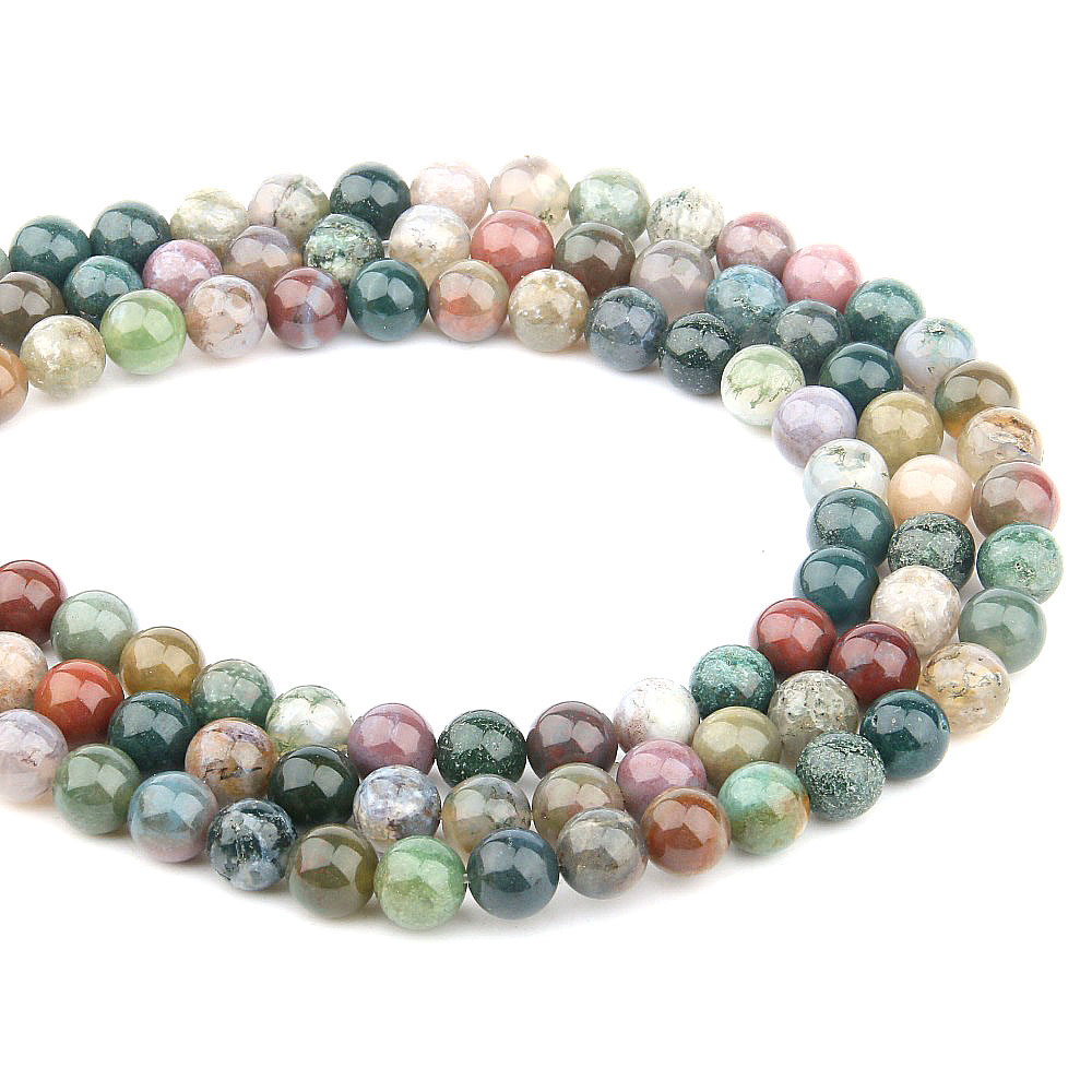 Naturstensperler indisk agat amazonit unakit sten 4/6/8/10/12mm løse perler til smykkefremstilling halskæde gør-det-selv armbånd