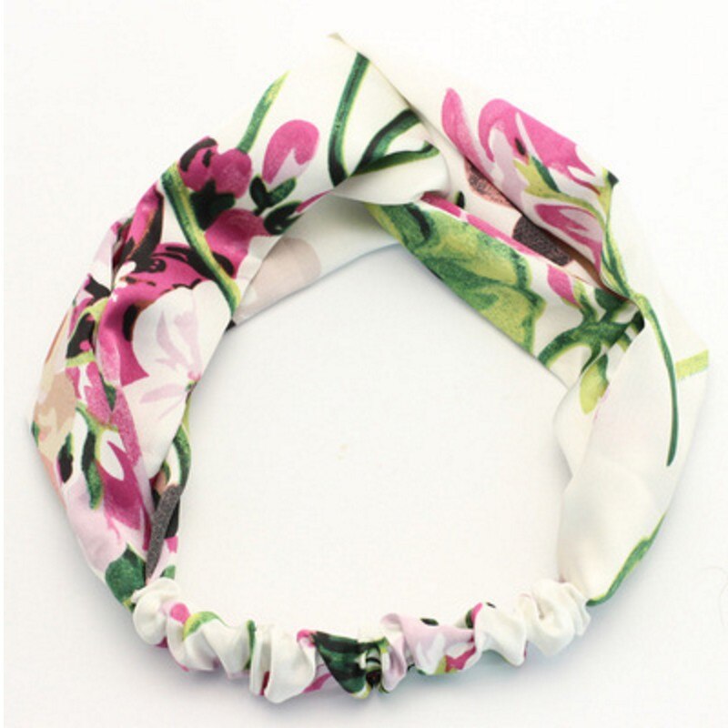 1pc retro kors turban bandasje bandanas hårbånd bohemiske hårbånd print pannebånd hår tilbehør hodepakke for gravide kvinner: Hvit