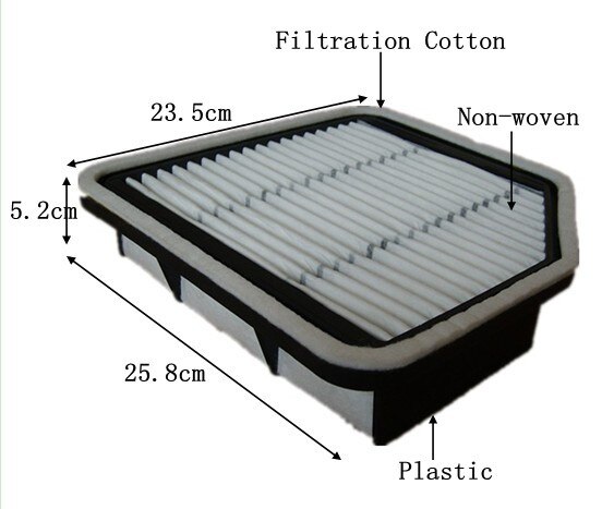 Factory Outlet 17801-31110 Best White Non-Woven Car Air Filter for LEXUS IS300 IS250C IS350 GS350 GS430 GS460 IS250 258*235*52mm