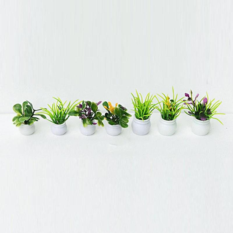 Mini potteblomster og planter modellfremstilling diy håndlaget konstruksjonssand bordmateriale 3-5cm