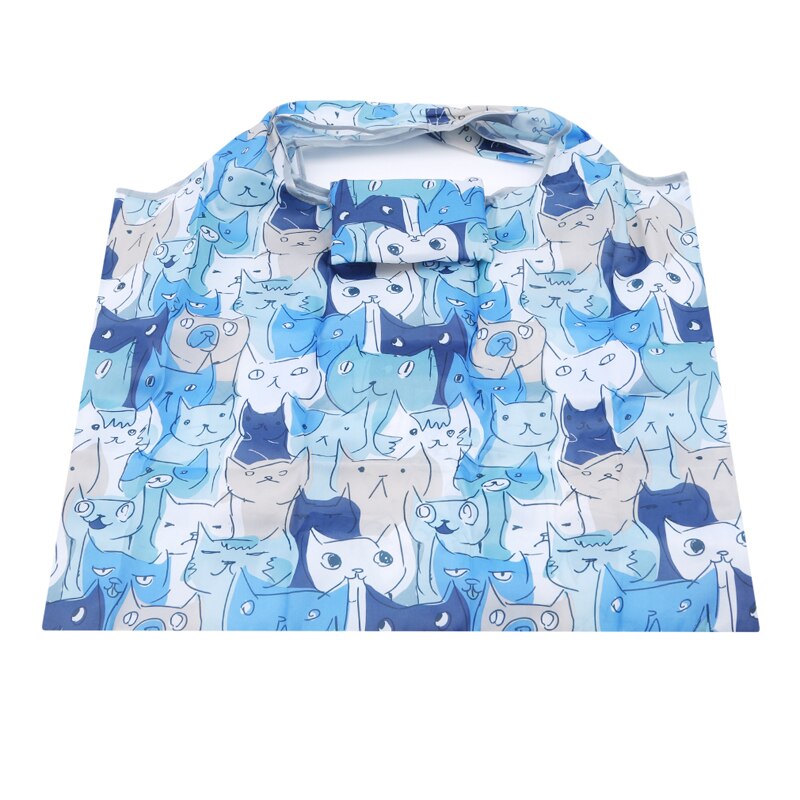 Sammenleggbar hendig handlepose gjenbrukbar tegneserietote veske resirkuleringsoppbevaring vesker hjemmeoppbevaring organiseringsveske