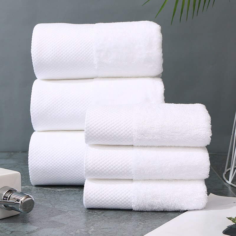 Cotton White Bath Towel Hotel Luxury Solid Color Bathroom Towels Thick Beach Towel Fast Drying Soft High Absorbent Antibacterial