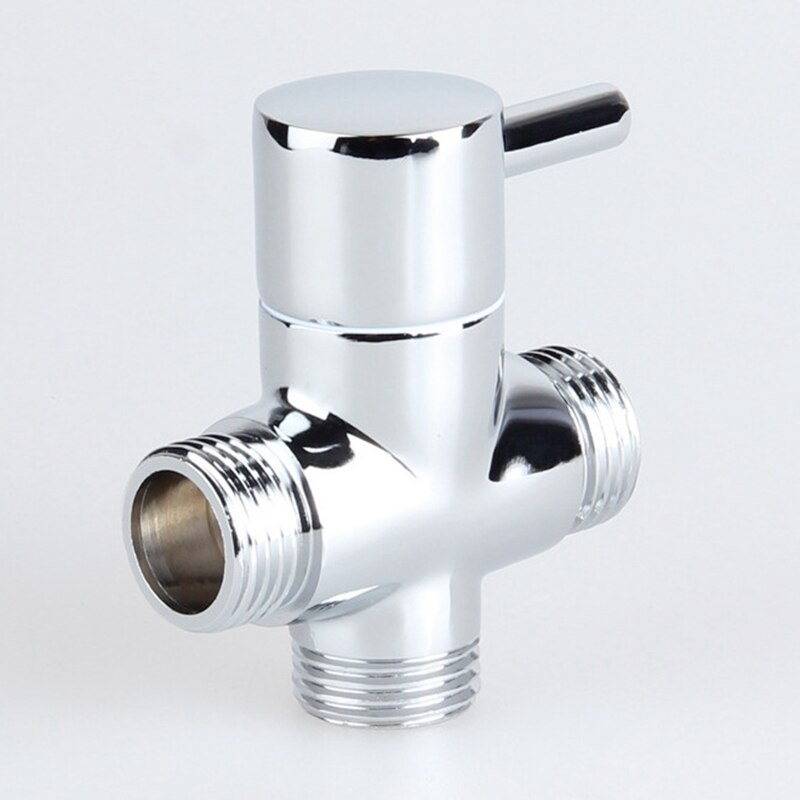 3 Ways Valve T Adapter Chromed Brass Toilet Tee Diverter Sanitary Hardware Water Separator 1/2&quot;+1/2&quot;+1/2&quot; Bathroom Accessories