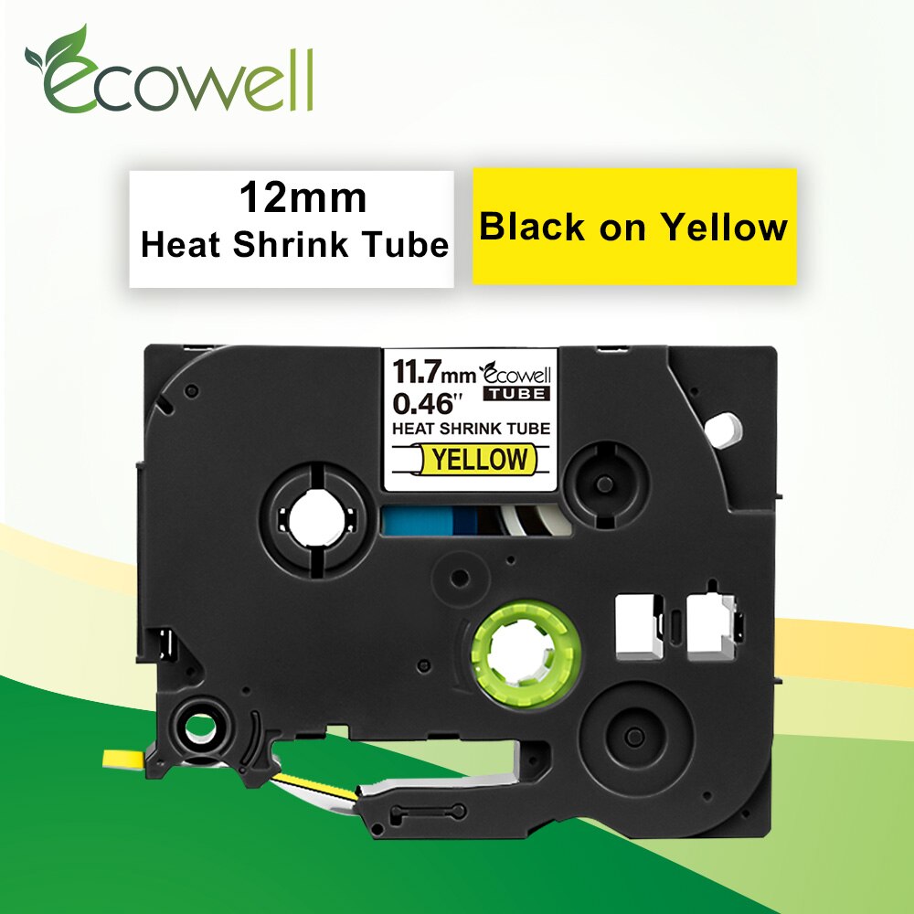 Ecowell HSe-211 Hse-221 Hse-231 Tape For Brother HSe-611 HSe-621 HSe-631 641 651 241 Heat Shrink Tube Tape for P-Touch printer: 12mm HSe-631