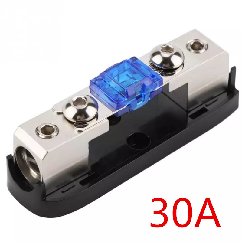 Portafusibles de potencia para Audio de coche, caja de fusibles para coche, 30-150A, Audio estéreo, unidireccional, bloque de distribución de energía: Plata