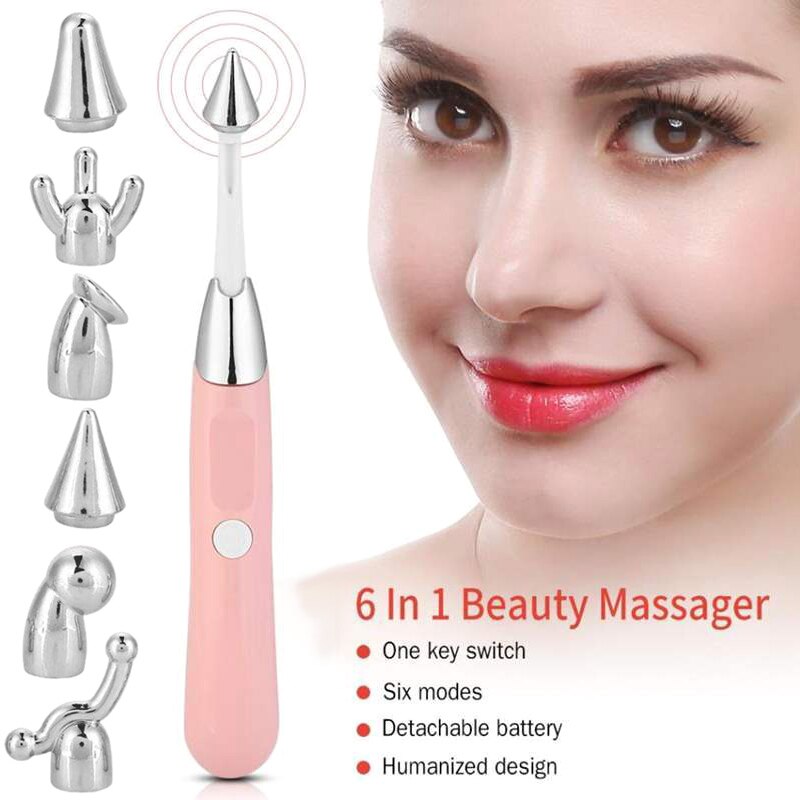 6 in 1 elektrische tinnitus-verlichtingsmassage-apparaat, anti-aging facelift-massage-apparaat @ me88