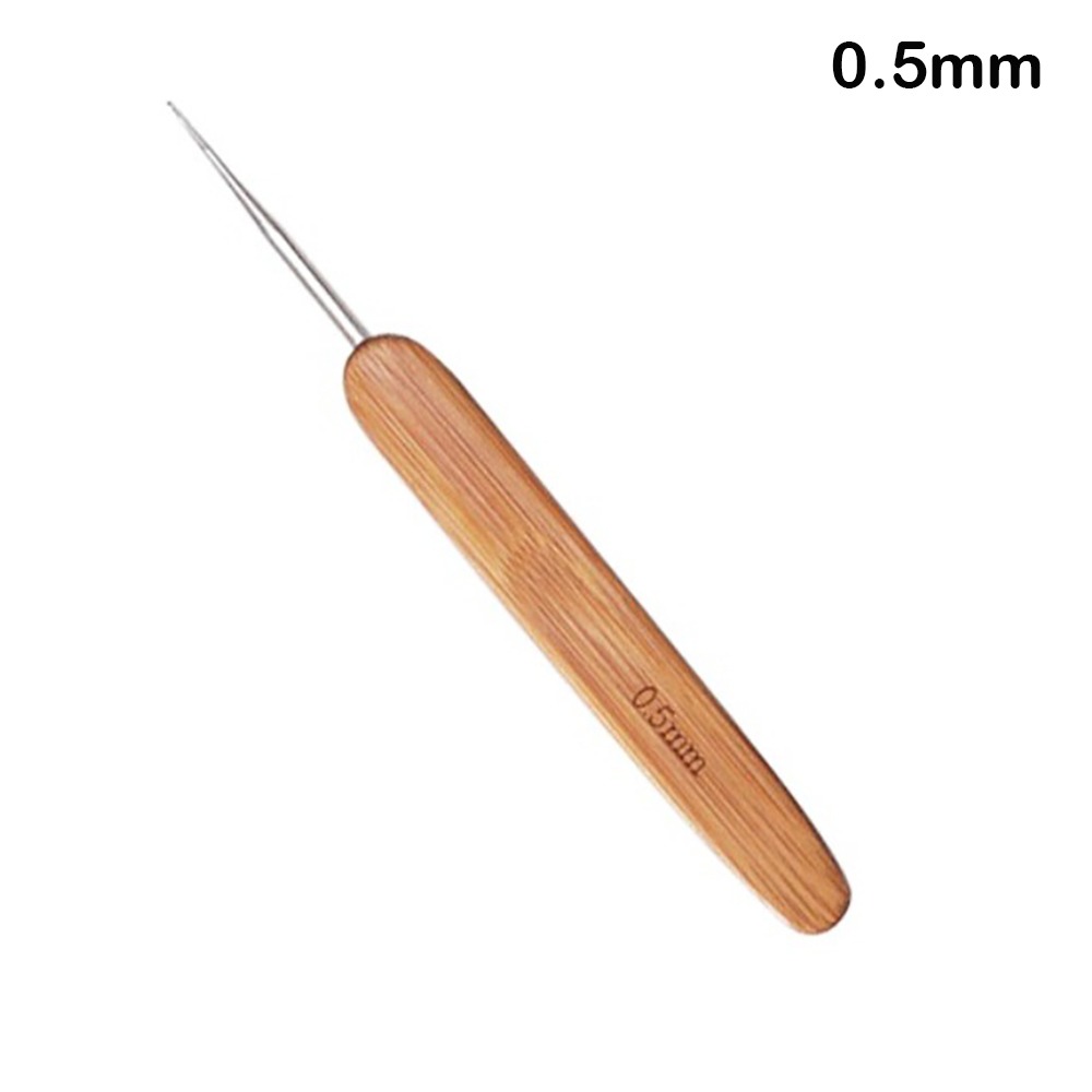 Ganchos de ganchillo de madera de bambú, herramienta de tejido de hilo, accesorios de costura artesanal, 0,5mm-6,0mm, novedad: Verde militar