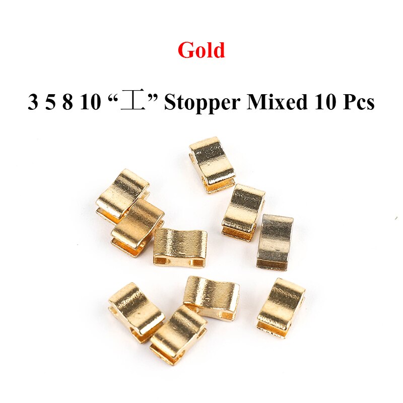 Zipper Repair Tool Set Metal Stopper Double Slider /Open End/Close end Zipper Sewing Stopper Accessories Zipper DIY For Clothes: H Gold Mixed 10pcs