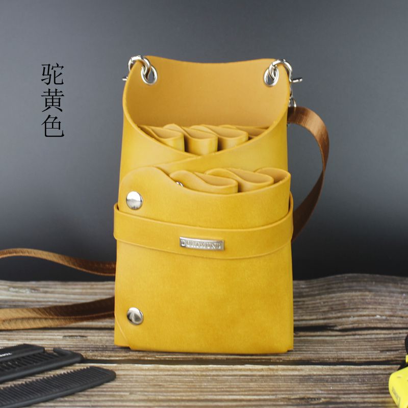 PU Kapper Haar Schaar Tas Kappers Holster Pouch Holder Case Bag met Taille Schouder Riem Haar Tool: YELLOW