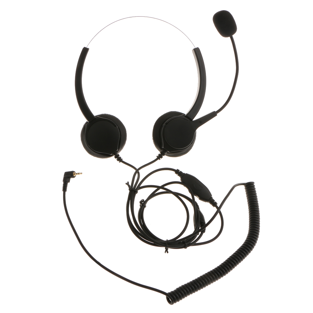 Hands-free Call Center Noise Cancelling Corded Headset Double Ear Headphone
