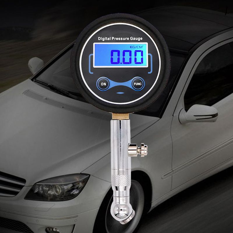 Lcd digitalt dæktryksmåler 0-200 psi bildæk lufttryk til motorcykelbiler lastbil cykel motorcykel tester
