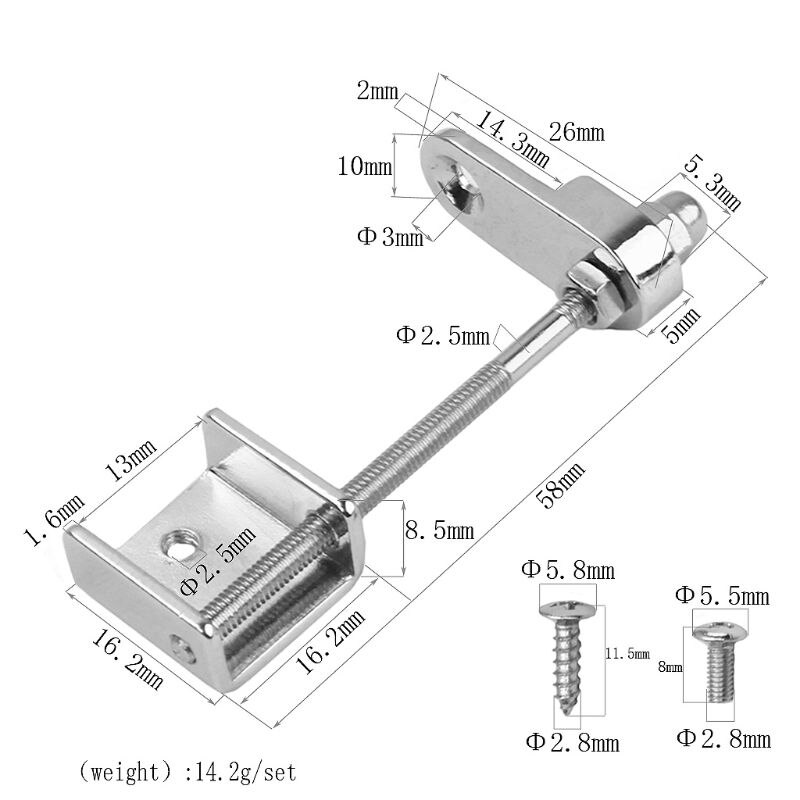 Aluminum Alloy Pickguard Mounting Mount Bracket with Screws for Mandolin