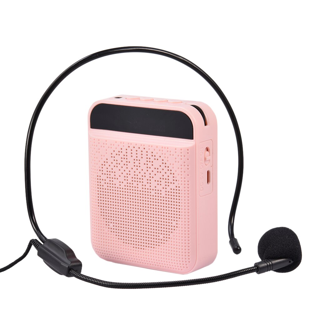Portable Voice Amplifier with Mic Headphone Personal Microphone Speaker for Teachers Tour Guides Trainers Black or Pink color