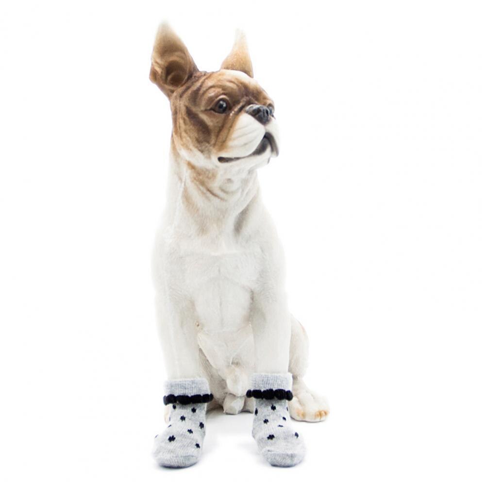 4 Pcs Antislip Huisdier Sokken Beschermen Voeten Houden Schone Katoenen Hond Puppy Non-Slip Katoenen Sokken Voor hond