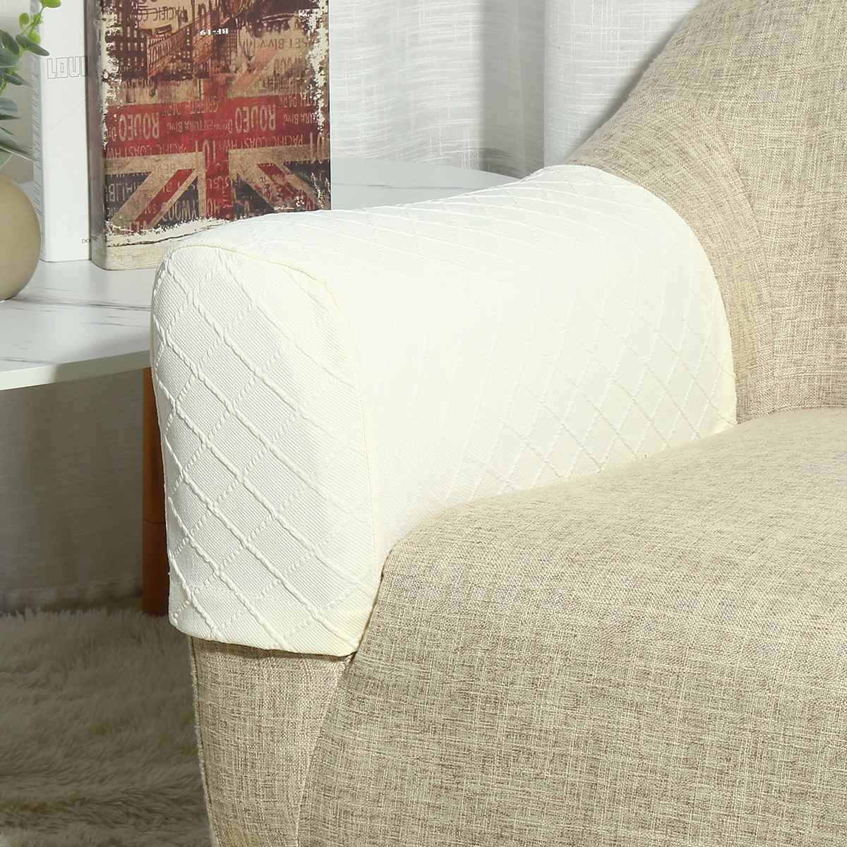 2 uds muebles nuevos reposabrazos cubre sofá fundas para sofá silla brazo protectores Anti-deslizamiento elástico