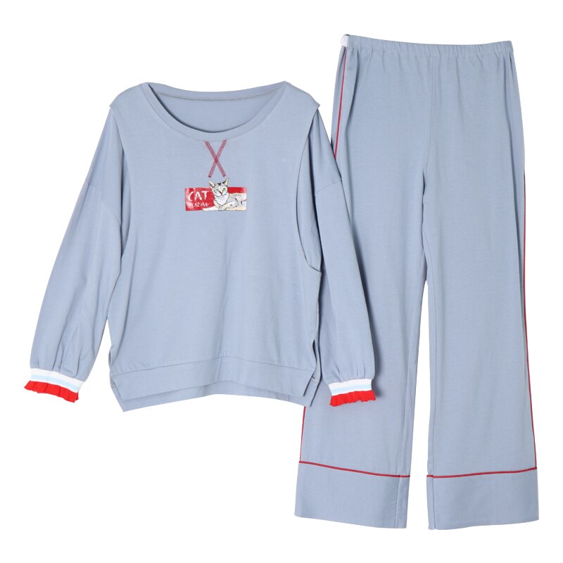 Maternity Nursing Pajamas Spring Autumn Cotton Breastfeeding Sleepwear Postpartum Feeding Clothing Pregnancy Nightwear Set