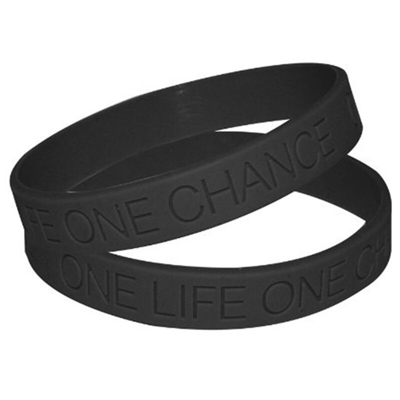 One Life One Chance Nooit Opgeven Ik Beloven Motivatie Sport Silicone Rubber Armband 1Pc Mannen Vrouwen Unisex: BK