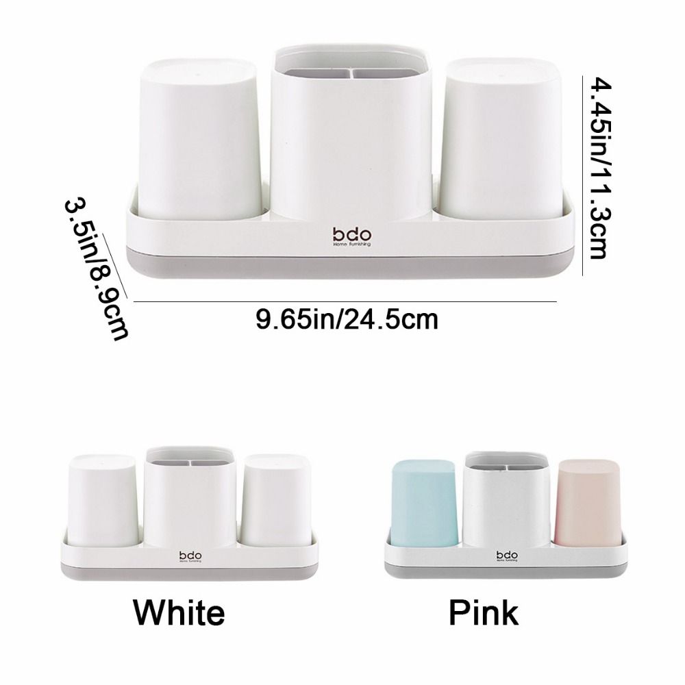 Wielofunkcyjny Prosty Zestaw Uchwytów na Szczoteczki robić Zębów Ociekacz Antypoślizgowy Stojak robić Przechowywania Szczoteczek Plastikowy Stojak na Kubki robić Mycia Łazienka