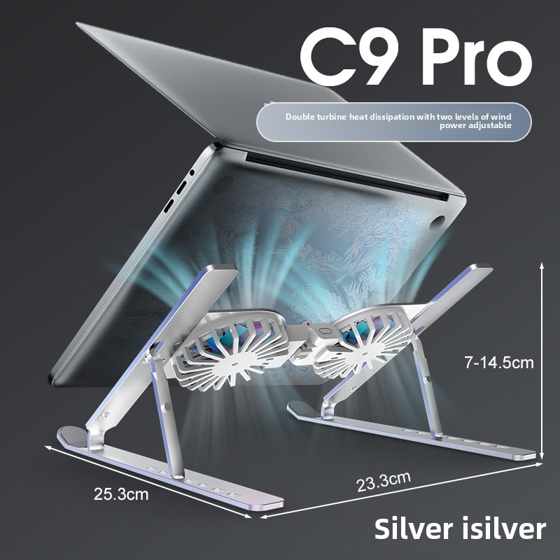 Laptop Cooler Base Stand Foldable Laptop Cooling Pad Portable Adjustable Notebook Stand for 13-17.3 Inch with 4 Fans: green
