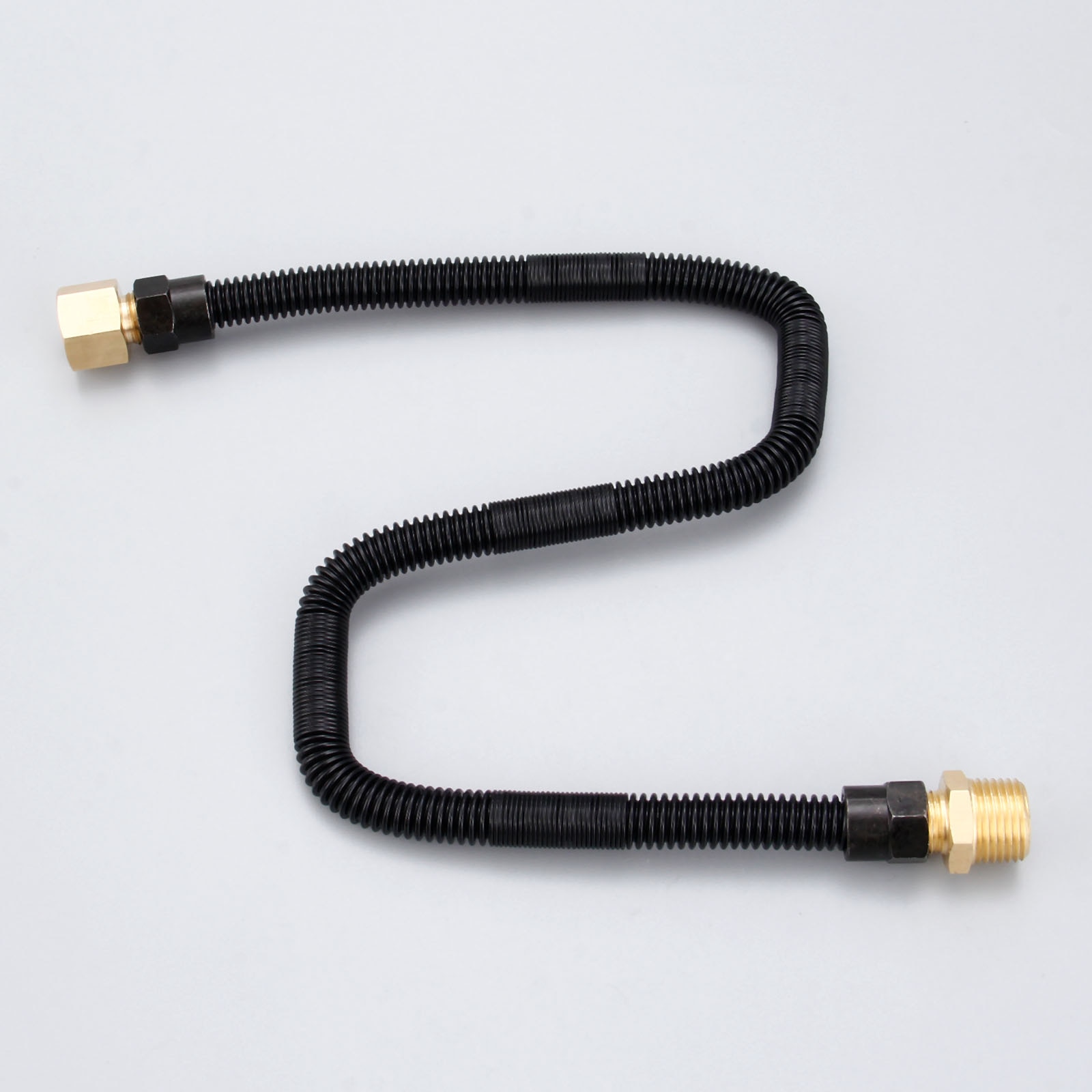 1/2" X 24" Non-Whistle Flexible Flex Gas Line Connector Kit, 1/2 Male and Female Thread for LPG &amp; NG Propane Fire Pit