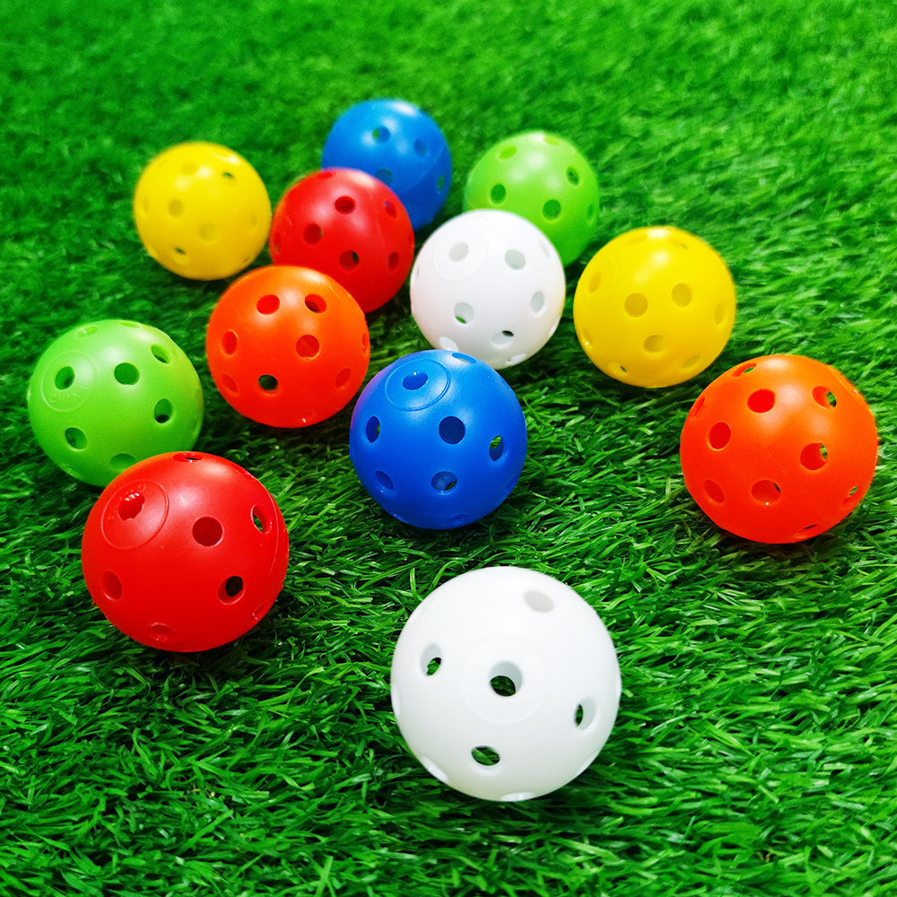 12 stuks 42mm luchtstroom plastic golfbal, holle oefen golfballen indoor outdoor trainingsbenodigdheden accessoires