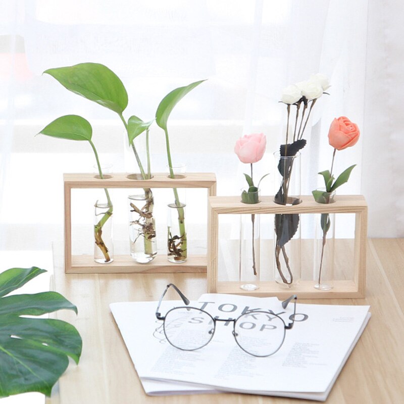 Eenvoudige Nordic Glazen Bloemenvaas Buis Fles Hydrocultuur Terrarium Container Houder Decor voor Slaapkamer Woonkamer Home Decoratie