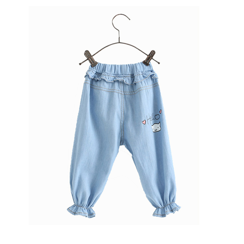 Mädchen Jeans Frühling Sommer Dünne Art Baby Fuß Mund Anti-moskito verlieren Beiläufige Hosen Sieben-punkt Hosen für freundlicher Mädchen Jeans
