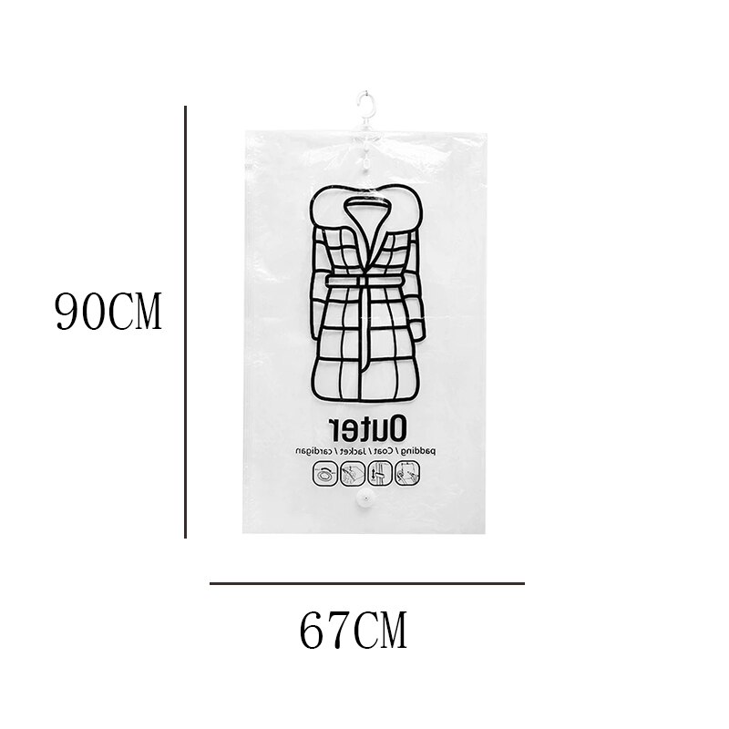 Bolsa colgante de compresión al vacío para el hogar, bolso de almacenamiento de ropa a prueba de humedad, con Tirador Lateral: 90 x 67cm
