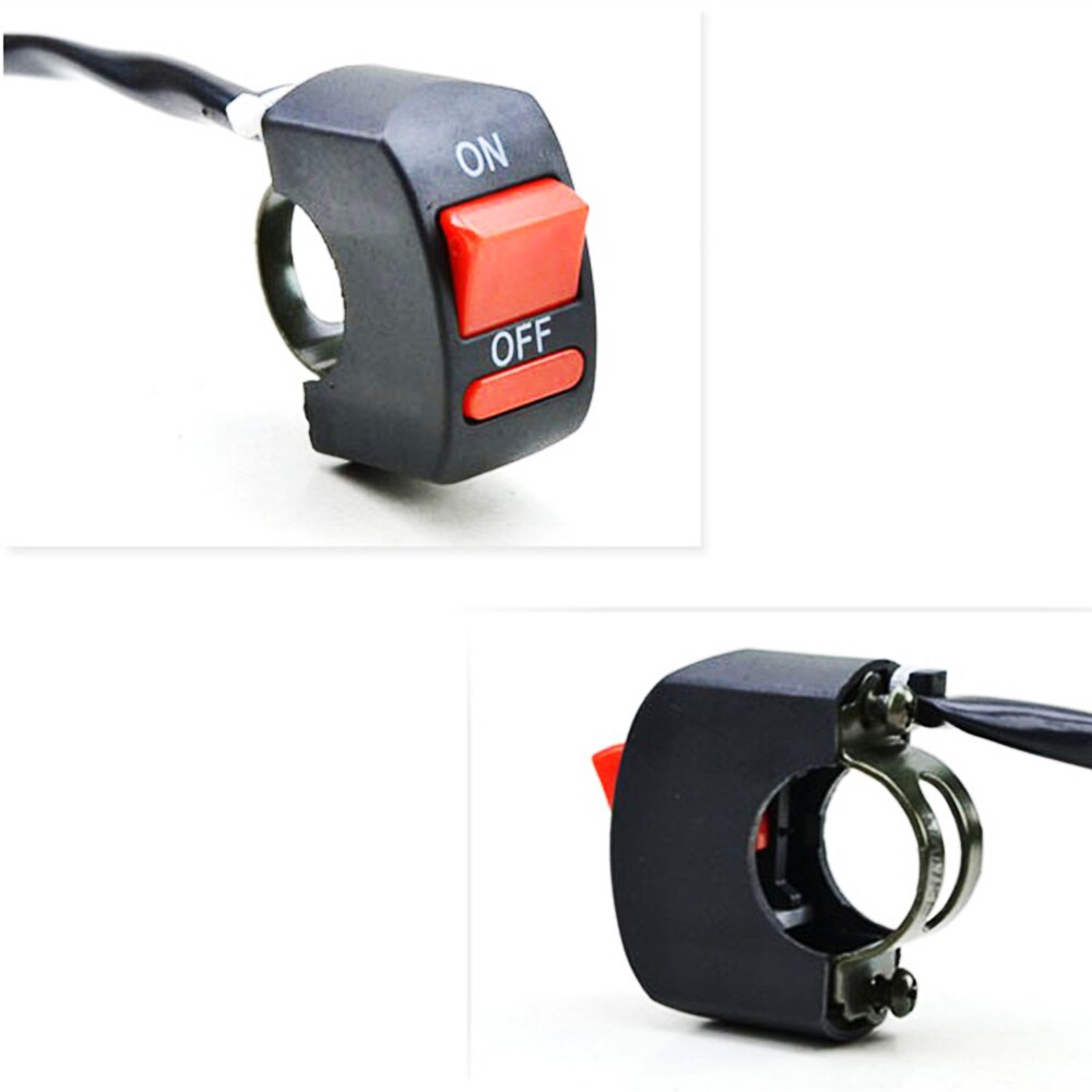 Interruptor intermitente Universal para manillar de motocicleta, interruptor de luz para Moto, botón de encendido y apagado, ATV, DC12V/10A, cable negro de dos núcleos