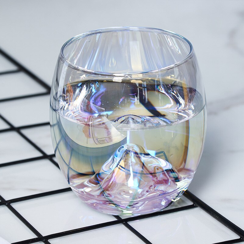 Japanse Stijl 300Ml Regenboog Glas Cup Teardrop Crystal Cup Huishoudelijke Kleurrijke Persoonlijkheid Drinken Glas Netto Rode Wijn Glas: Default Title