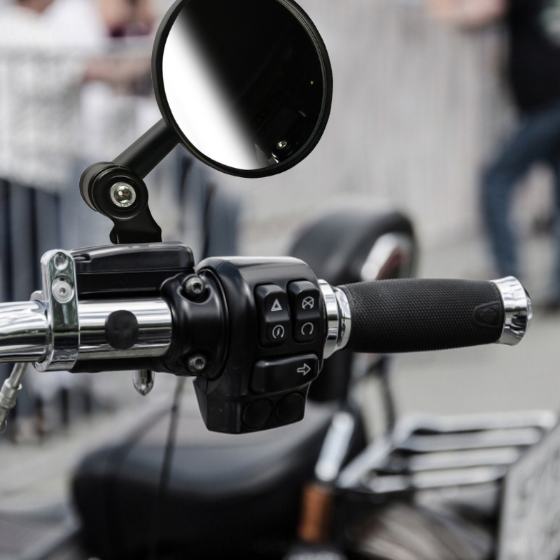 Moto scooter retrovisor lidar com barra espelhos universal redondo guiador espelho