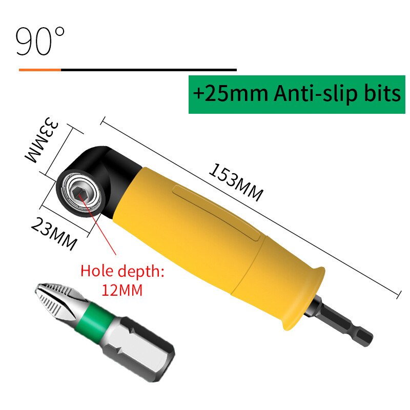 Adjustable 105/90 Degree Right Angle Driver Screwdriver: 90Exclusive