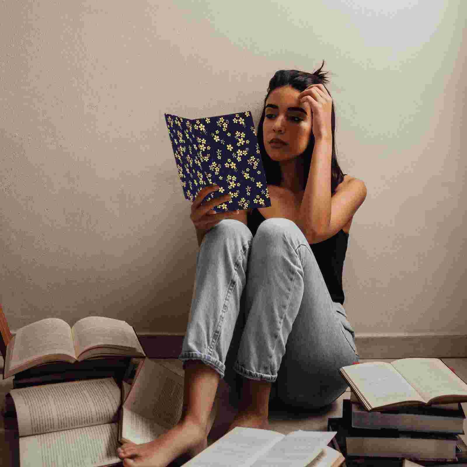 1pc Blossoms Pattern Book Cover Gold Stamping Book Sleeve School Supplies