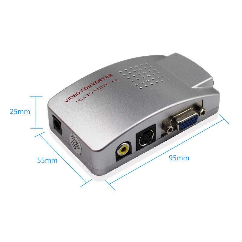 VGA To TV AV RCA Signal Composite Adapter Converter Video Switch Box PC To TV AV Monitor Composite for Computer Laptop PC