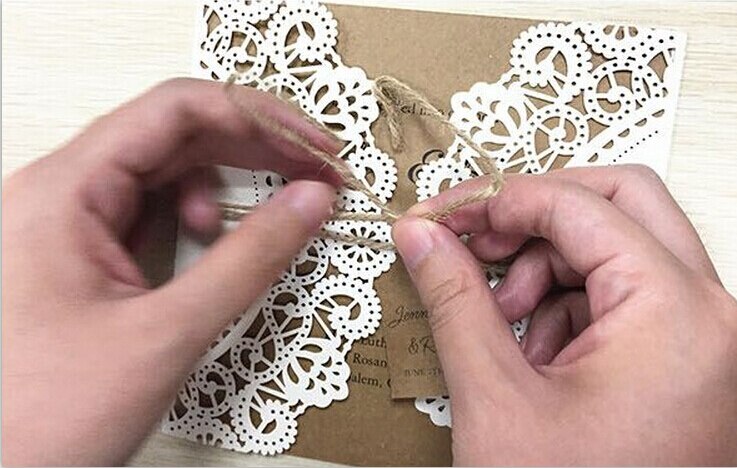 Wedding Invitation, White Lace Invitation Cards - Sample Listing