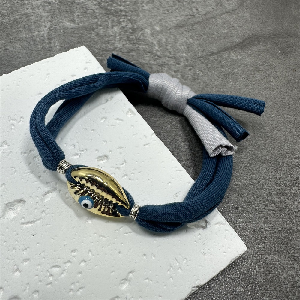 Bracciale con ciondoli a conchiglia a pois Linea di cotone colorata Braccialetti con corde intrecciate fatte a mano per gioielli da donna, uomo e bambino: Di colore verde scuro