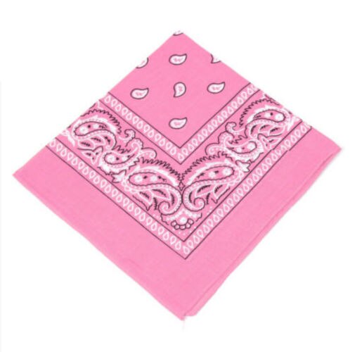 Newest Scarf Headband Bandanas Head wrap Cotton Head Wrap Neck Wristband Handkerchief Black White Pink: Pink